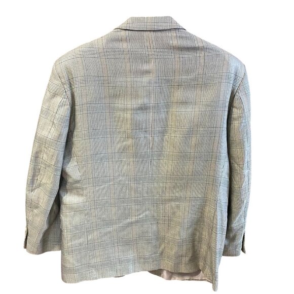 Jones New York Mens Blazer Jacket R44 Classic Plaid Wool Blend Double Button - Picture 2 of 11